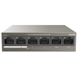 SWITCH 6P LAN 10/100M TENDA TEF1106P-4-63W DESKTOP4P POE - GARANZIA 3 ANNI
