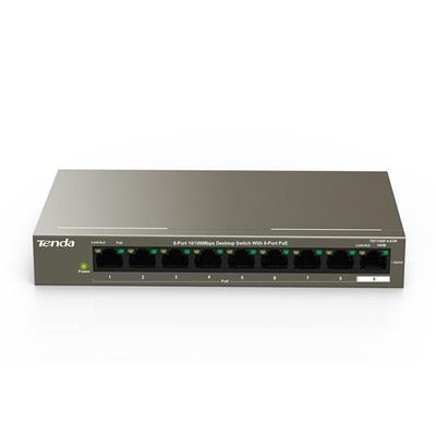SWITCH 9P LAN 10/100M TENDA TEF1109P-8-63W DESKTOP -8P POE- METALLO- GARANZIA 3 ANNI