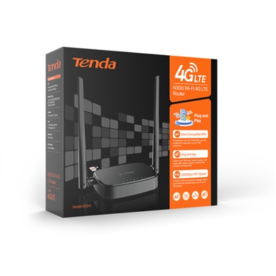 WIRELESS N ROUTER 4G LTE TENDA 4G05 N300 CAT.4 150 MBPS SU RETE 4G LTE E WI-FI FINO A 300 MBPS SU SINGOLA BANDA 2.4 GHZ