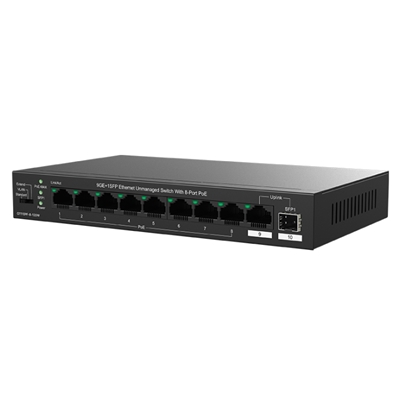 SWITCH 9P GE LAN +1P SFP TENDA TEG1110PF-8-120W8P POE (120W)