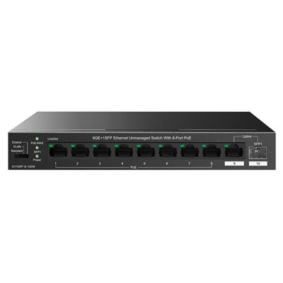 SWITCH 9P GE LAN +1P SFP TENDA TEG1110PF-8-120W8P POE (120W)