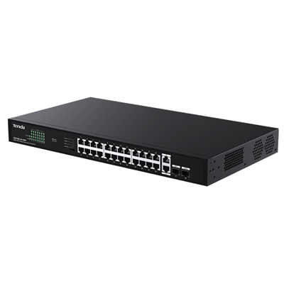 SWITCH 26P GE LAN +2P SFP TENDA TEG1128P-24-410W 24P POE