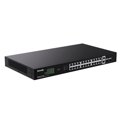 SWITCH 26P GE LAN +2P SFP TENDA TEG1128P-24-410W 24P POE
