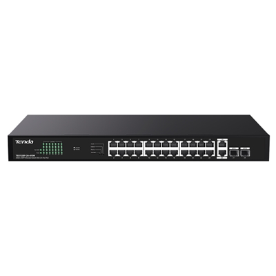 SWITCH 26P GE LAN +2P SFP TENDA TEG1128P-24-410W 24P POE