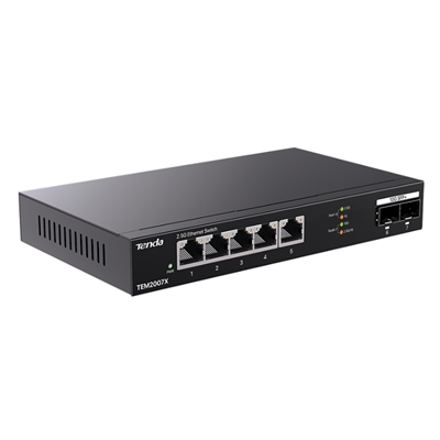 SWITCH 5P ETHERNET 2.5G+ 2P SFP+ 10G TENDA TEM2007X