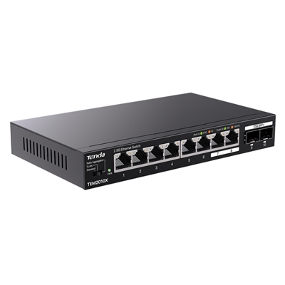 SWITCH 8P ETHERNET 2.5G+ 2P SFP+ 10G TENDA TEM2010X