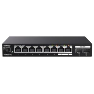 SWITCH 8P ETHERNET 2.5G+ 2P SFP+ 10G TENDA TEM2010X