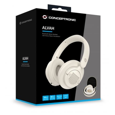 CUFFIE+MICROFONO CONCEPTRONIC ALVAH02C COL. CREMA BLUETOOTH 5.4 - DURATA BATT.30H-MICROFONO INTEGRATO-INGR.AUDIO 3.5MM