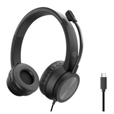 CUFFIE +MICROFONO USB-C CONCEPTRONIC POLONA05BC NERE CAVO 2MT MICR.CON RIDUZ.RUMORE