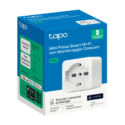 MINI PRESA WI-FI SMART TP-LINK TP15 PRESA TIPO L 100/240 V CARICO MASSIMO 10A 50/60HZ