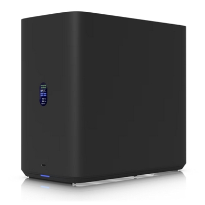 NAS UBIQUITI UNAS-4-B X 4 HDD/SSD 3.5/2.5-NO HDD-RACK 1U-NERO-2 SLOT X CACHE SSD M.2 NVME-8GB RAM -CPU Q-CORE 2.0GHZ