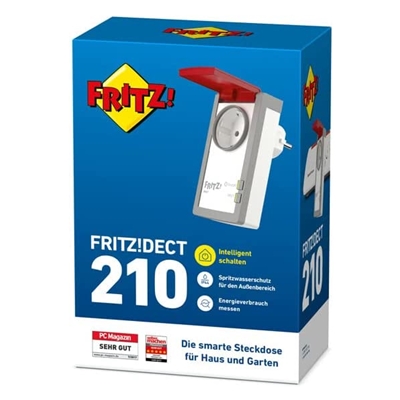 SMART PLUG AVM FRITZ! DECT 210 BIANCA CON MONITORAGGIO DI ENERGIA-PROT.CONTRO SPRUZZI DACQUA (IP44) EAN: 4023125027574