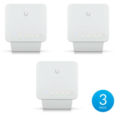 SWITCH 5P LAN GIGABIT UBIQUITI USW-FLEX-3 DI CUI 4P POE+ (CONF.3PCS)