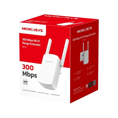 WIRELESS N RANGE EXTENDER 300M MERCUSYS ME12 2.4GHZ-2 ANT. ESTERNE FISSE