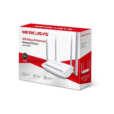 WIRELESS N ROUTER 300M MERCUSYS MW325R 802.11NGB1P 10/100M WAN - 4P 10/100 - 4 ANT. FISSE FINO:30/06