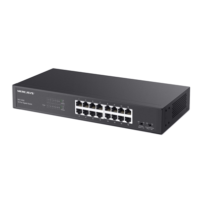 SWITCH 16P GIGABIT MERCUSYS MS116GS DESKTOP/RACKMOUNT - CASE IN ACCIAIO ADATTO ARACK 1U DA 13