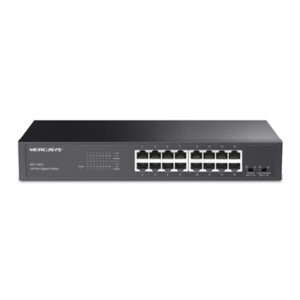 SWITCH 16P GIGABIT MERCUSYS MS116GS DESKTOP/RACKMOUNT - CASE IN ACCIAIO ADATTO ARACK 1U DA 13