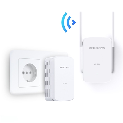 POWERLINE KIT HOMEPLUG AV2 FINO A 1000MBPS E WI-FI 300MBPS MERCUSYS MP510 KIT