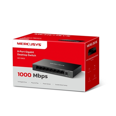 SWITCH 8P LAN 10/100/1000M MERCUSYS MS108GSDESKTOP - CUSTODIA IN METALLO