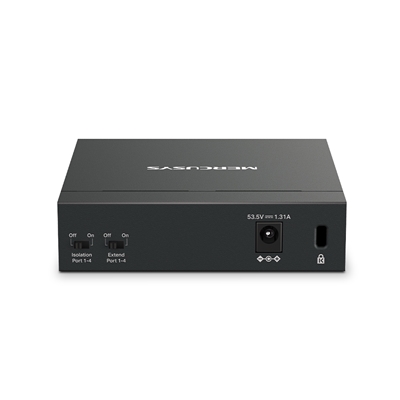 SWITCH 5P GIGABIT LAN MERCUSYS MS105GP DI CUI 4P POE+ - CUST.ACCIAIO - ALIM.POE 65W