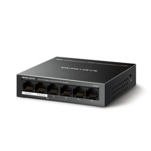 SWITCH 6P LAN 10/100 CON 4P POE+ MERCUSYS MS106LPDESKTOP - ALIM. POE 40W -CUSTODIA IN ACCIAO