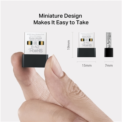 ADATTATORE USB WIRELESSAC650 NANO MERCUSYS MA20N200MBPS 2