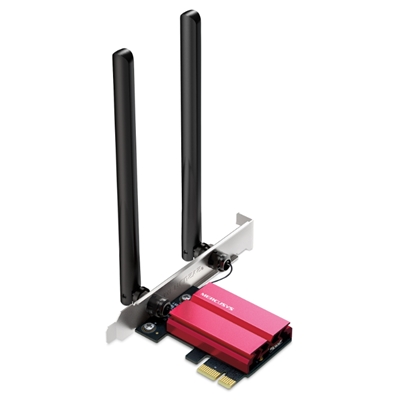 PCI EXPRESS BLUETOOTH AXE5400 MERCUSYS MA86XEWI-FI 6E 2402MBPS 6GHZ+2402MBPS 5 GHZ+ 574MBPS 2.4GHZ 2 ANT. EST.