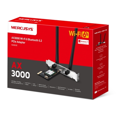 ADATTATORE PCI EXPRESS BLUETOOTHAX3000 MERCUSYS MA80XE DUAL BAND 574MBPS 2