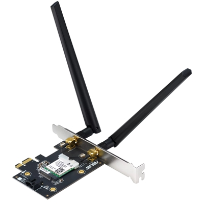 SCHEDA DI RETE ASUS PCE-AXE5400 TRI BAND PCI-E WIFI 6E (802.11AX) BT 5.2 WPA3 NETWORK SECURITY OFDMA + MU-MIMO 90IG07I0-ME0B10