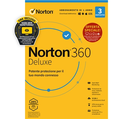 NORTON BOX 360 DELUXE 2020 ATTACH — 3 DISPOSITIVI (21409821) – 25GB BACKUP