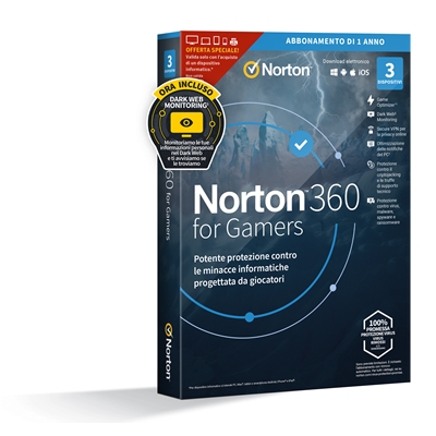 NORTON BOX 360 FOR GAMERS 2021 -- 3 DISPOSITIVI (21416227) - 50GB BACKUP