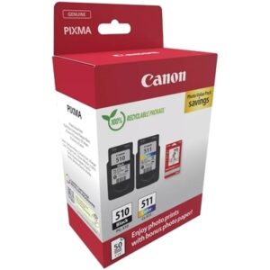 CARTUCCIA CANON PG-510/CL-511 PHOTO 2970B017 NERO/COLOR PIXMA IP2700/MP230/237/252/272/280/282/492/499/MX360/410/420