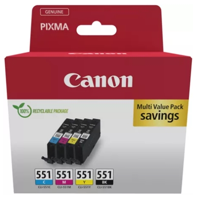 MULTIPACK CANON CLI-551 B/C/M/Y PER MAXIFY MG6650 PIXMA IP8750