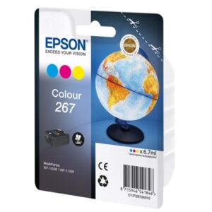 CARTUCCIA EPSON 267 MAPPAMONDO C13T26704010 3COLORI PER WORKFORCE WF-100W