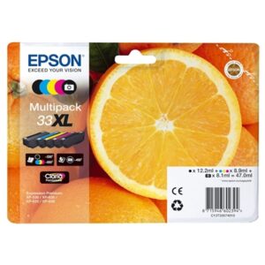 MULTIPACK EPSON 33XL ARANCE C13T33574021 5 COL.BK/Y/C/M/NERO XFOTO CN ALL. ACUST. 47 ML XXP-530/540/630/635/640/645/830/900