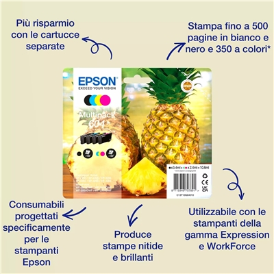 CARTUCCIA EPSON 604 ANANAS C13T10G14020 NERO X XP-2200/XP-3200/XP-4200 - WF-2910DWF/WF-2930DWF/WF-2950DWF