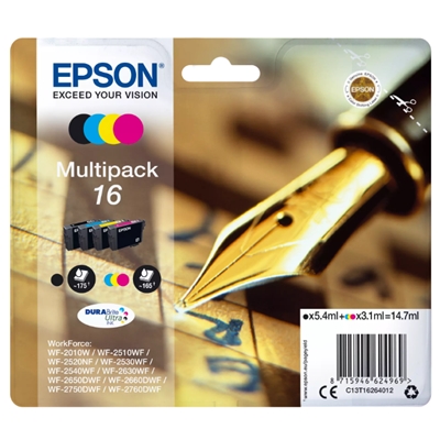 MULTIPACK EPSON 16 PENNA E CRUCIVERBA C13T6264012 4 COL. BK/Y/C/MPERWF-2010