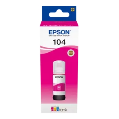 FLACONE EPSON 104 C13T00P340 MAGENTA 65ML 4.500PG PER ECOTANK ET-14100 ET-2810/11/12/14/15/20/21/25/26 ET-4800