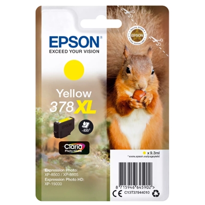 CARTUCCIA EPSON 378XL SCOIATTOLO C13T37944010 GIALLO 9