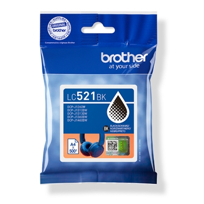 CARTUCCIA BROTHER LC521BK NERO 500PG X DCP-J1260W DCP-J1310DW DCP-J1360DW DCP-J1460DW