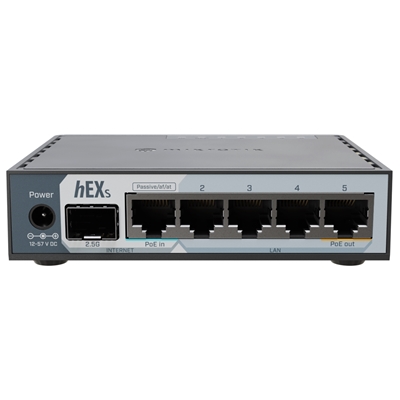 ROUTER MIKROTIKE60IUGS HEX S (VERSIONE 2025)5P GIGABIT 1P 1G POE-OUT 1P USB3.0 A-512MB