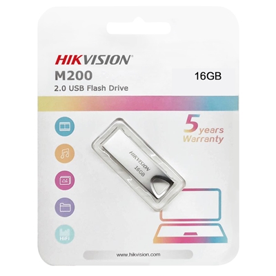 FLASH DRIVE USB2.0 16GB HIKVISION/HIKSEMI M200 ULTRA SLIM METAL CASE SILVER
