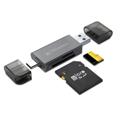CARD READER ESTERNO USB E USB_C ATLANTIS P005-CR32 ALL-IN-ONE CAPACIT+Ç MASSIMA DI LETTURA 2TB