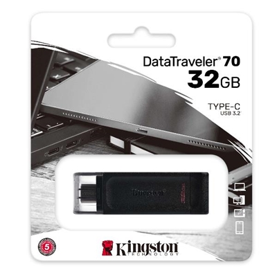 FLASH DRIVE USB-C  32GB KINGSTON DT70/32GB DATATRAVELER NERO