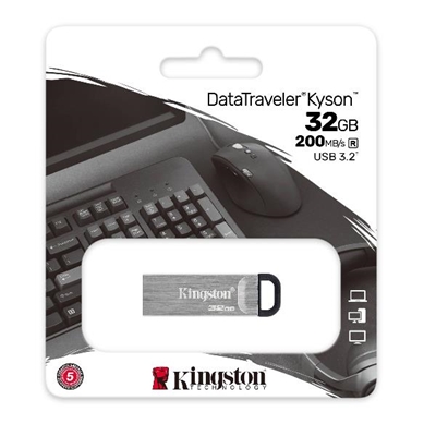FLASH DRIVE USB3.0  32GB KINGSTON DTKN/32GB KYSON METAL CASE SILVER