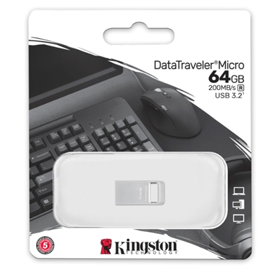 FLASH DRIVE MICRO USB3.2 64GB KINGSTON DTMC3G2/64GB READ: 200MB/S METAL