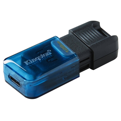 FLASH DRIVE USB TYPE-C 128GB KINGSTON DT80M/128GB READ: 200MB/S NERO+BLU