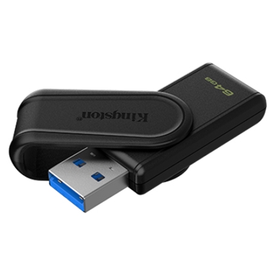 FLASH DRIVE USB3.264GB KINGSTON DTXS/64GB EXODIA S NERO/NERO