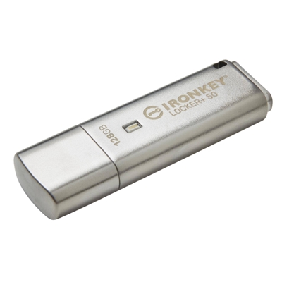 FLASH DRIVE USB 3.2 128GB KINGSTON IKLP50/128GB - IRONKEY LOCKER+ 50 - ENCRYPTION AES READ:145MB/S-WRITE:115MB/S