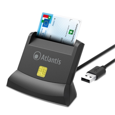 CARD READER VERTICALE X SMART CARD ATLANTIS P005-SMARTCRV-U USB X CNS-CRS-FIRMA DIGITALE